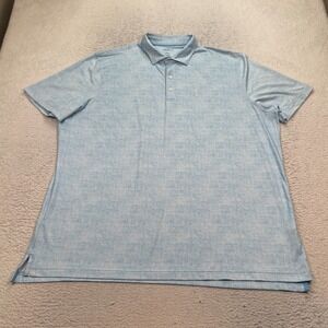 johnnie-O Polo Shirt Men's Size 2XL Blue UPF 50 Stretch Golf Casual GHOST TREE